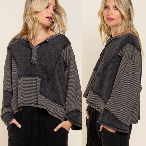 New! Black “Take The Day Off” Mismatch Top - Picture 6 of 14